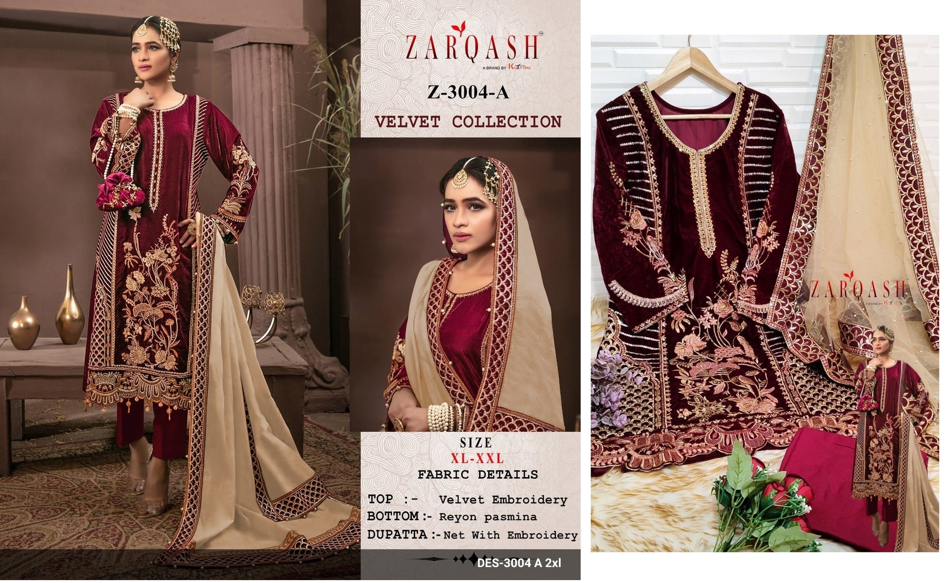 Z-3004-A Zarqash Pakistani Readymade Suits