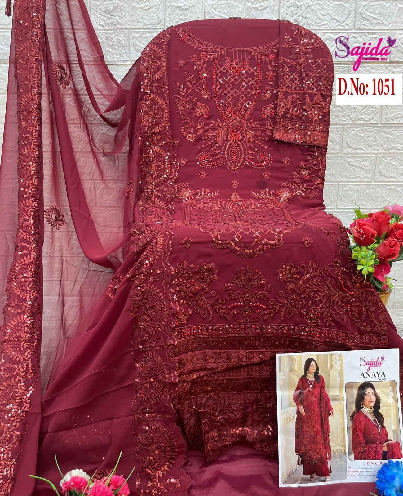 1051 Anaya Vol-2 Sajida Georgette Pakistani Salwar Suits