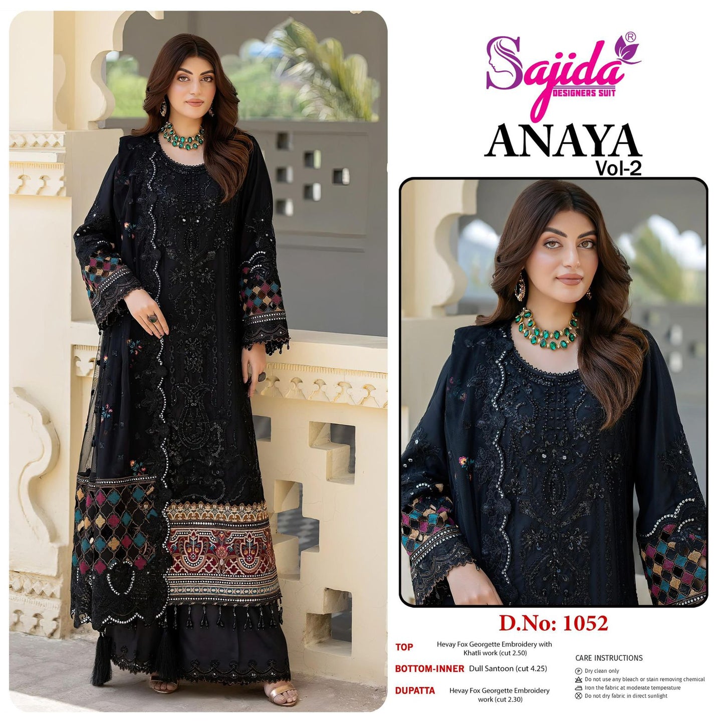 1052 Anaya Vol-2 Sajida Georgette Pakistani Salwar Suits