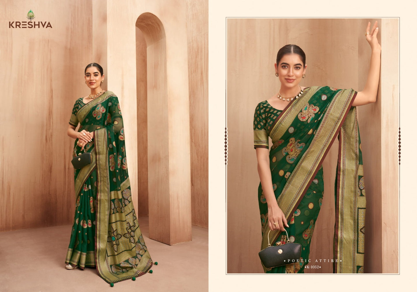 1052 Savitri Kreshva Georgette Sarees