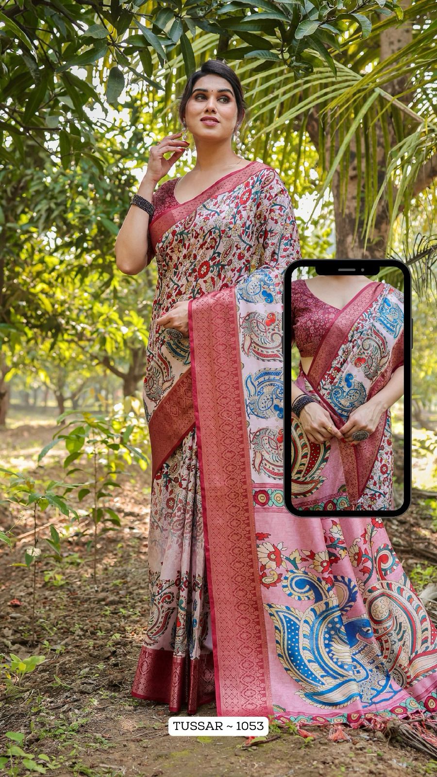 1053 Almaari Tussar Silk Sarees