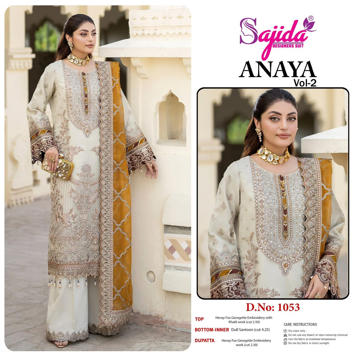 1053 Anaya Vol-2 Sajida Georgette Pakistani Salwar Suits