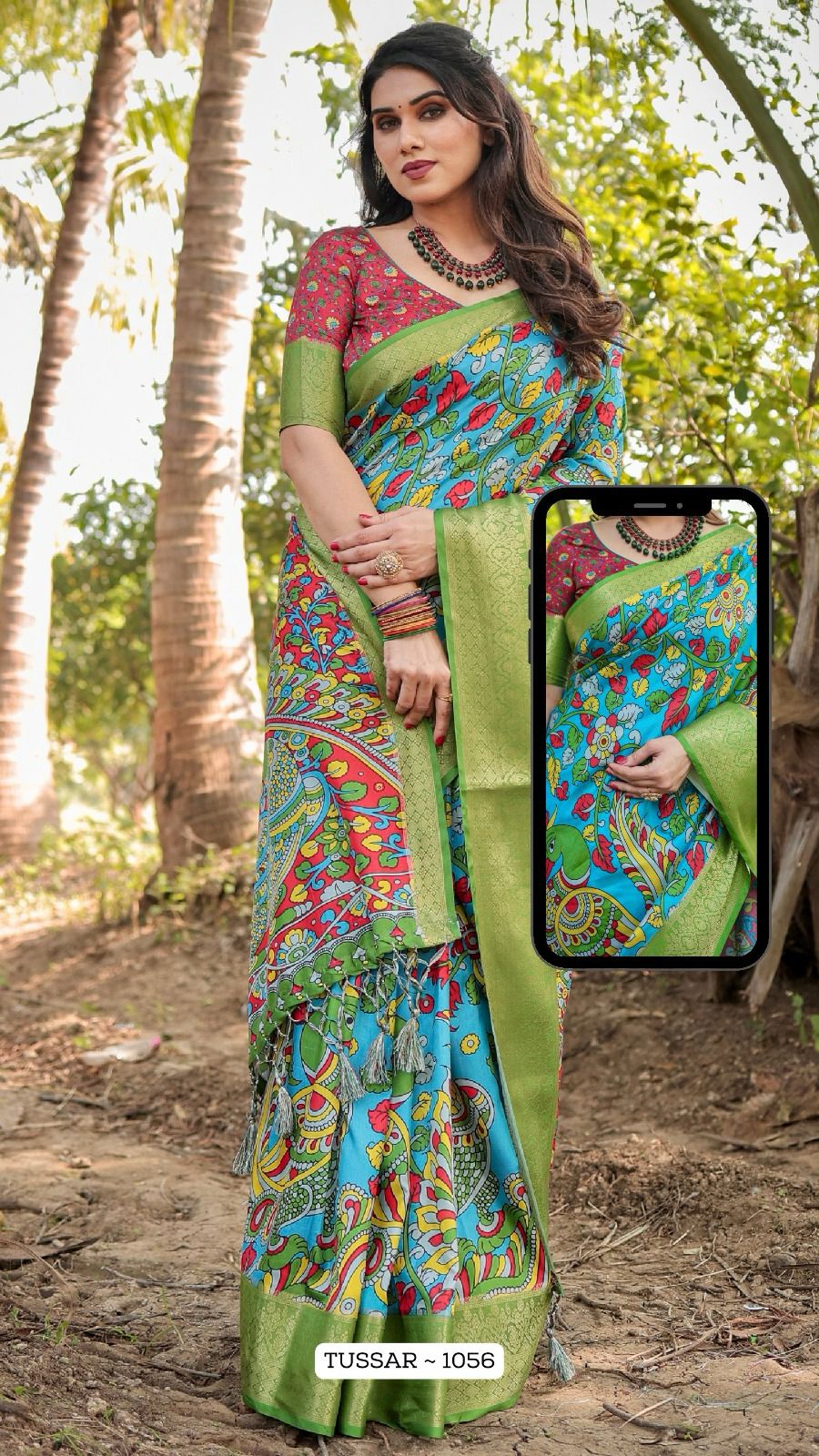 1056 Almaari Tussar Silk Sarees