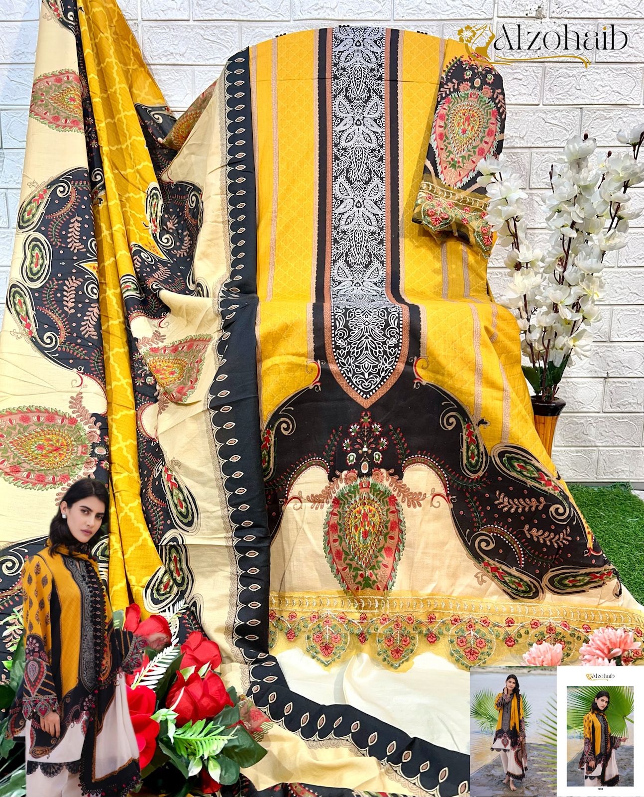 1059 M Basic 4 Al Zohaib Print Pakistani Salwar Suits