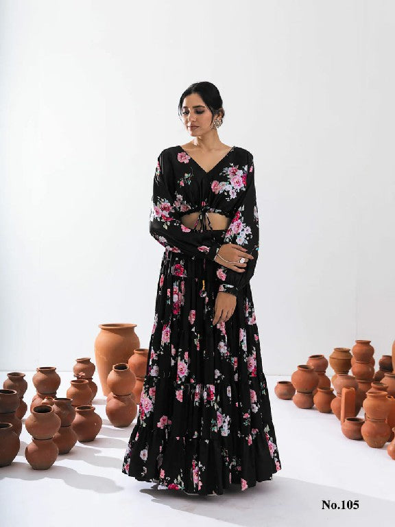 105 Vallari Vol 1 Lucaya Digital Print Croptop Skirt Set