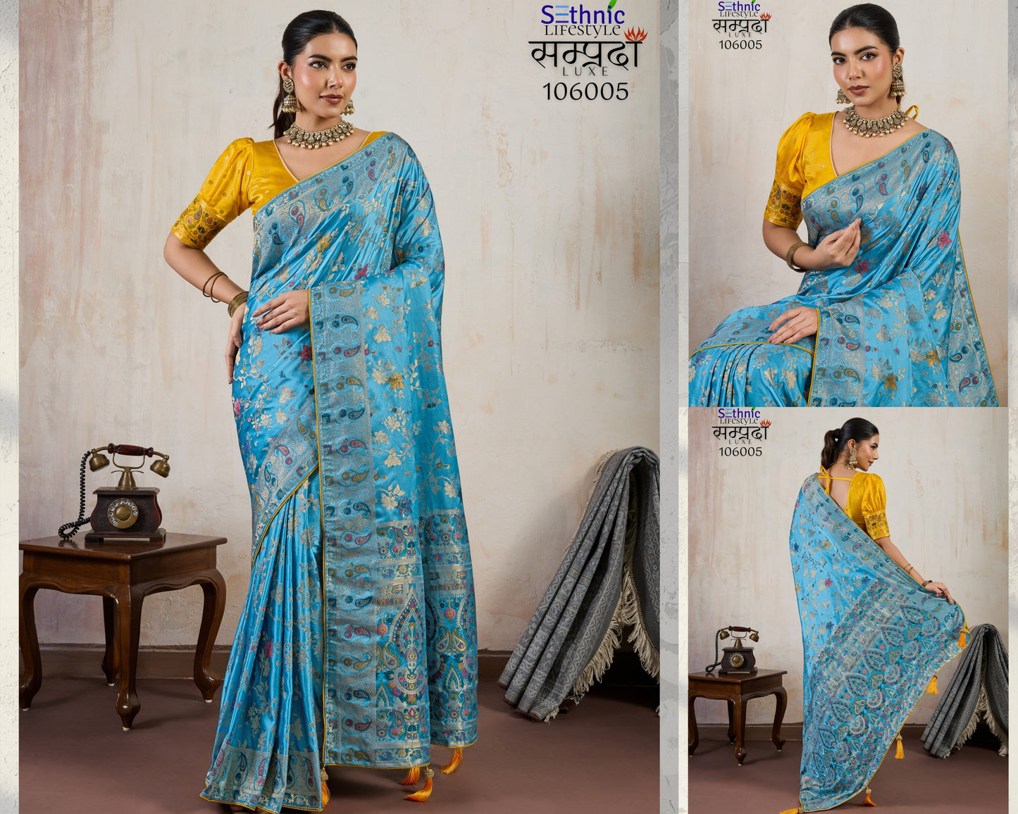 106005 Samprada Sethnic Satin Sarees