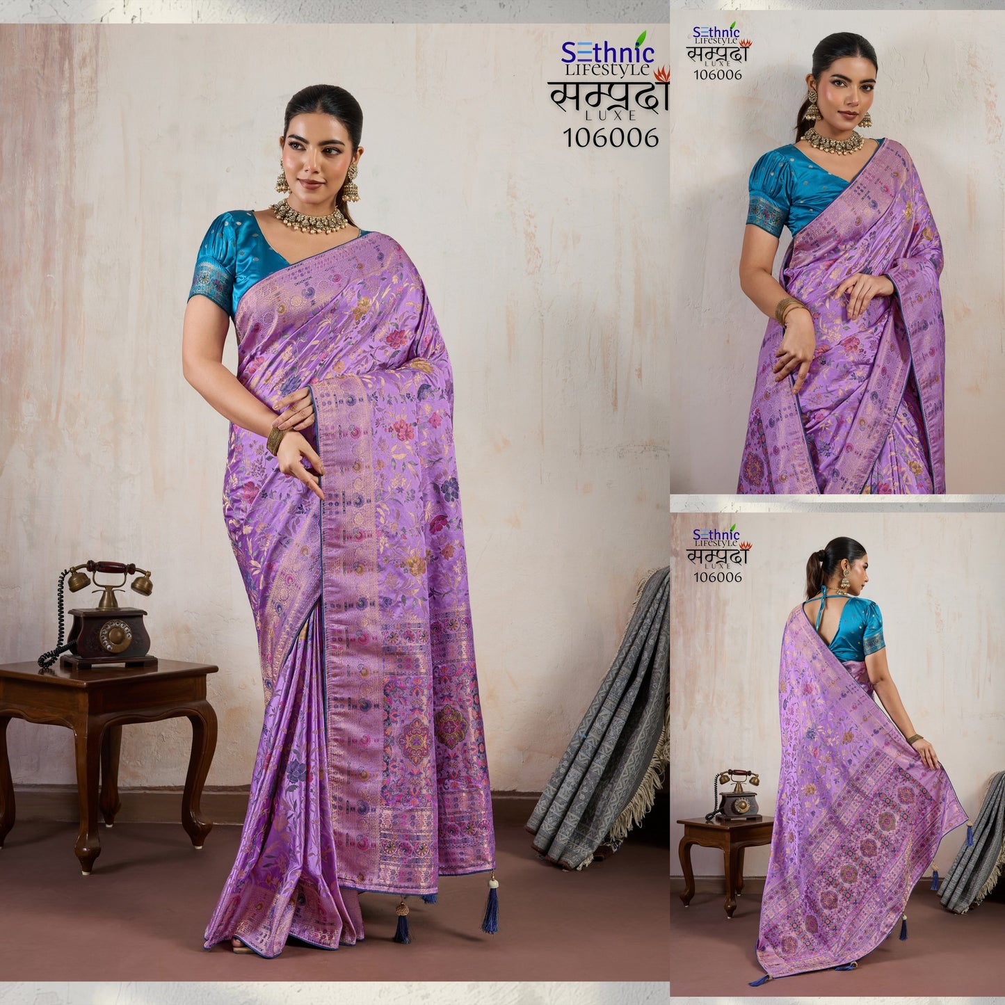 106006 Samprada Sethnic Satin Sarees