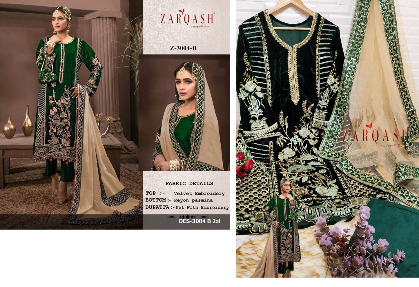 Z-3004-B Zarqash Pakistani Readymade Suits