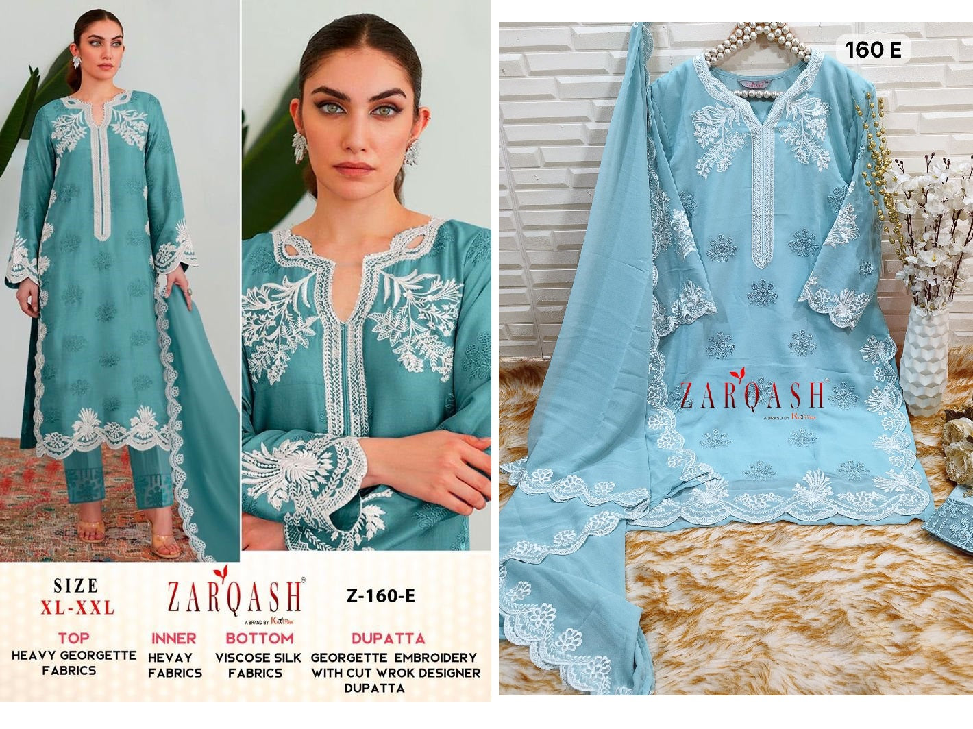 Z-160E Zarqash Pakistani Readymade Suits