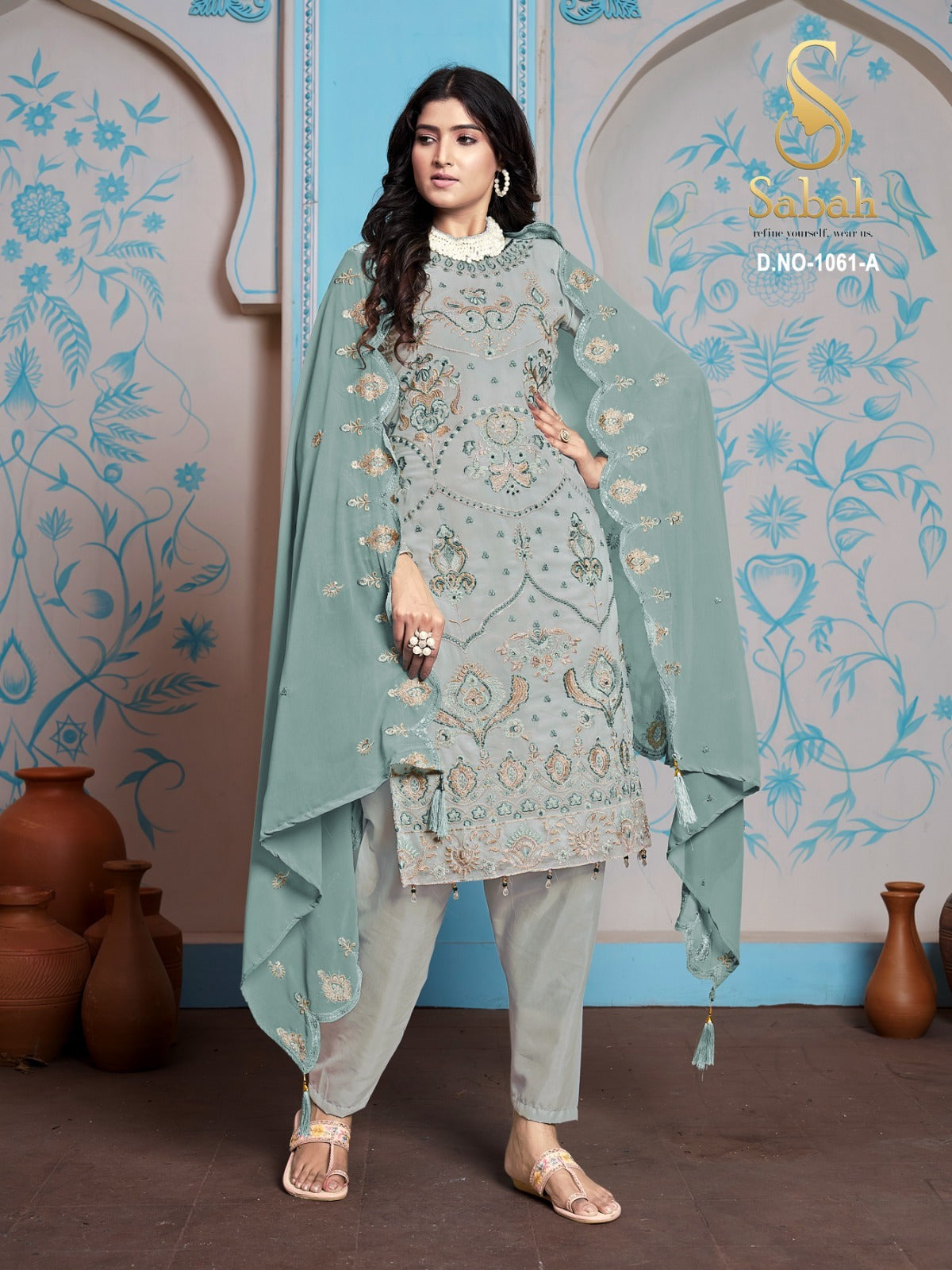 1061A Zaira Sabah Georgette Pakistani Salwar Suits