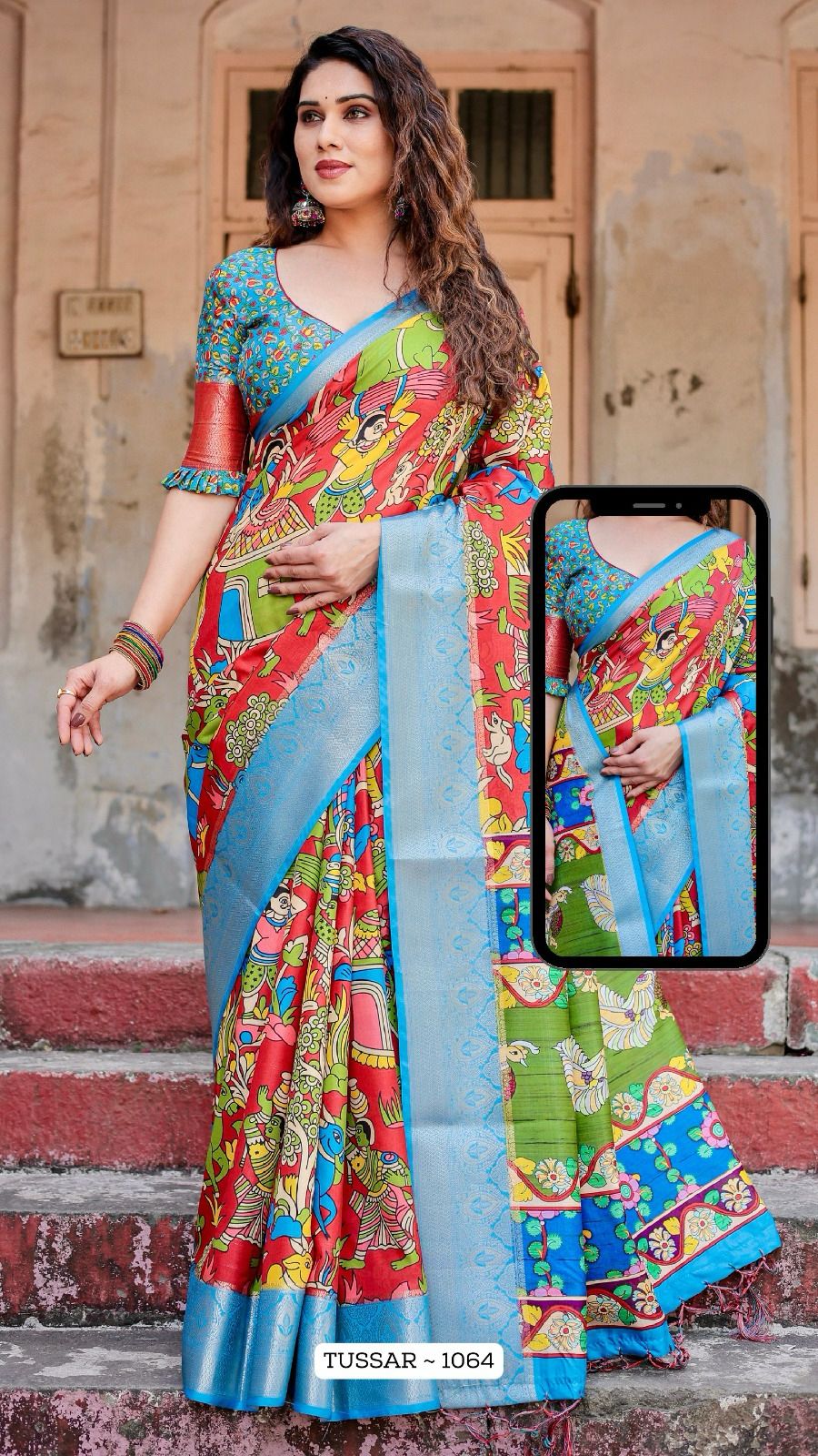 1064 Almaari Tussar Silk Sarees