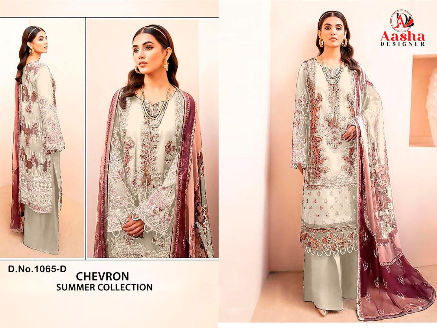 1065 D Aasha Designer Embroidery Pakistani Salwar Suits