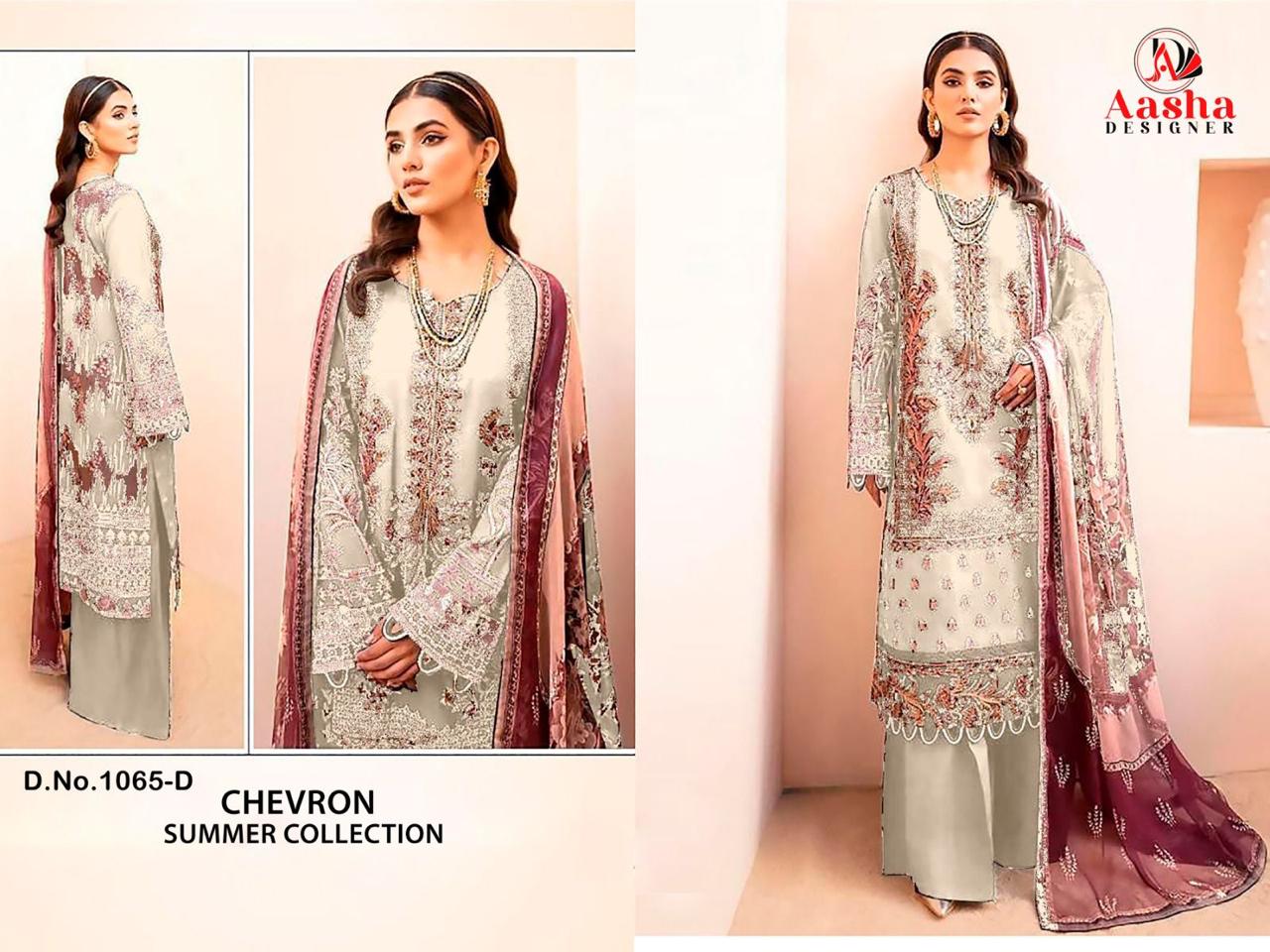 1065D Chevron Summer Collection Aasha Designer Pure Cotton Pakistani Salwar Suits