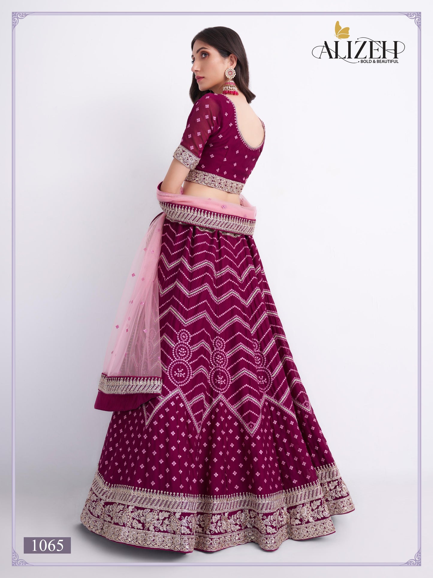 1065 Pink Alizeh Georgette Lehenga Choli