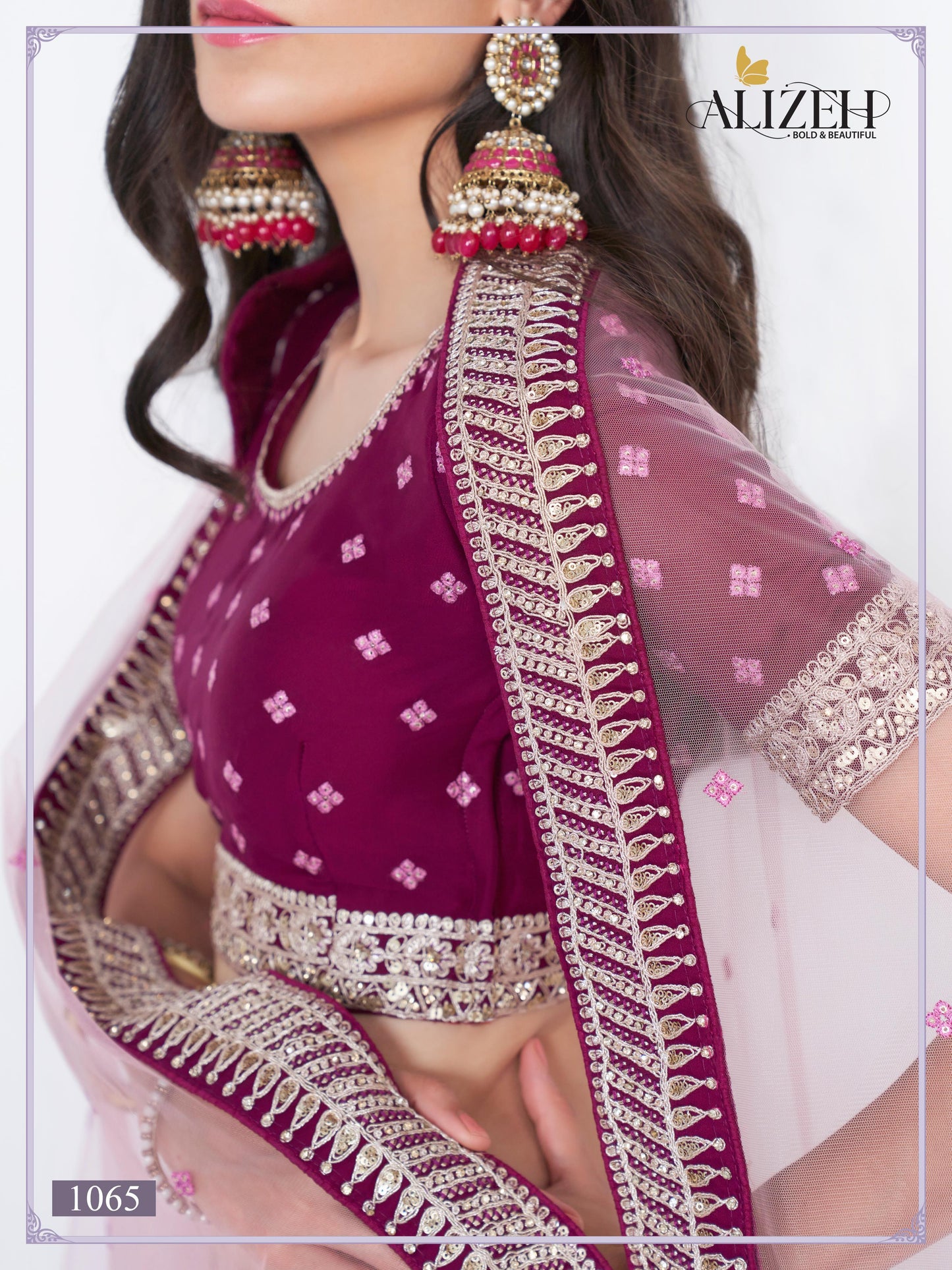 1065 Pink Alizeh Georgette Lehenga Choli