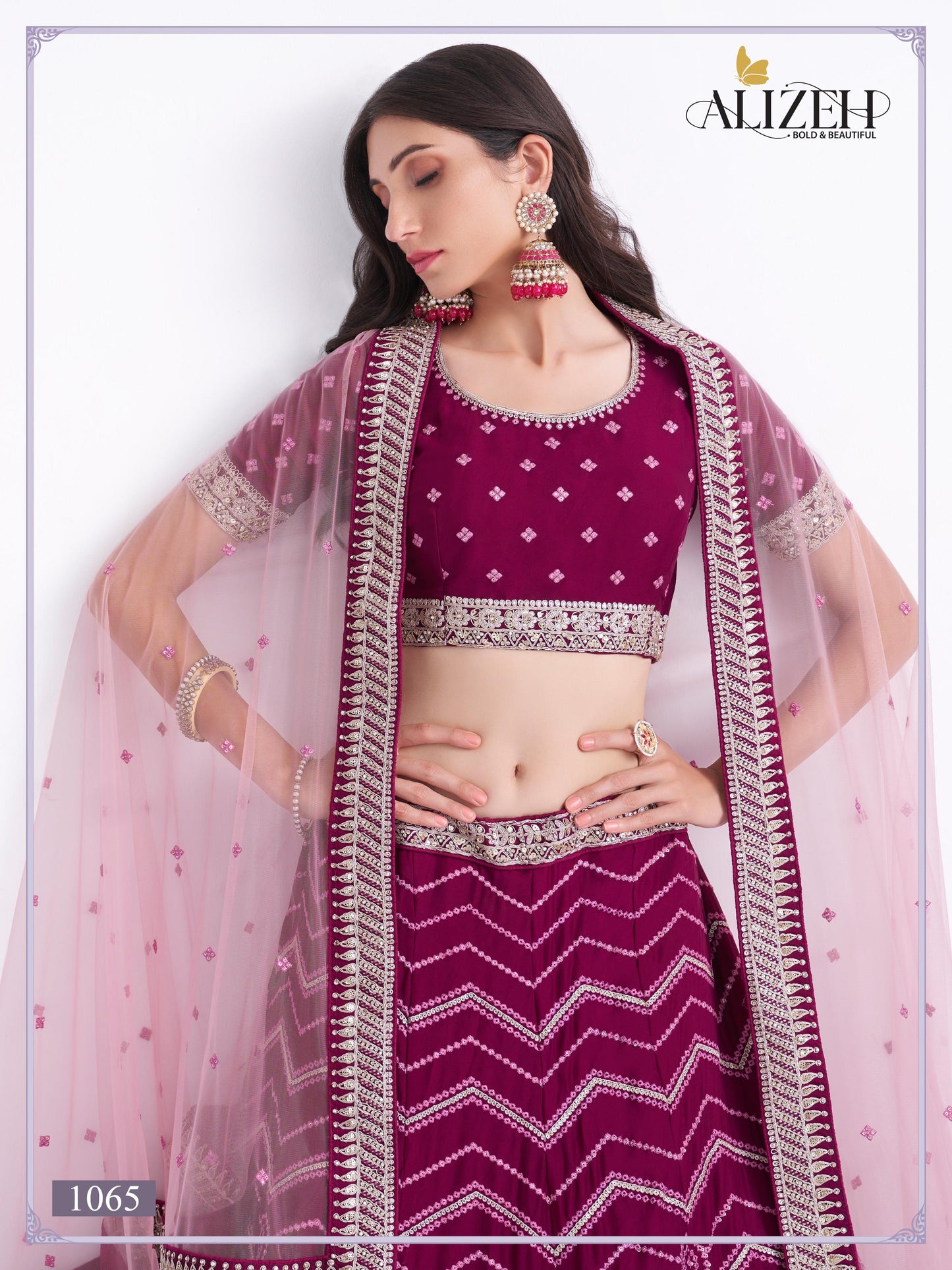 1065 Pink Alizeh Georgette Lehenga Choli