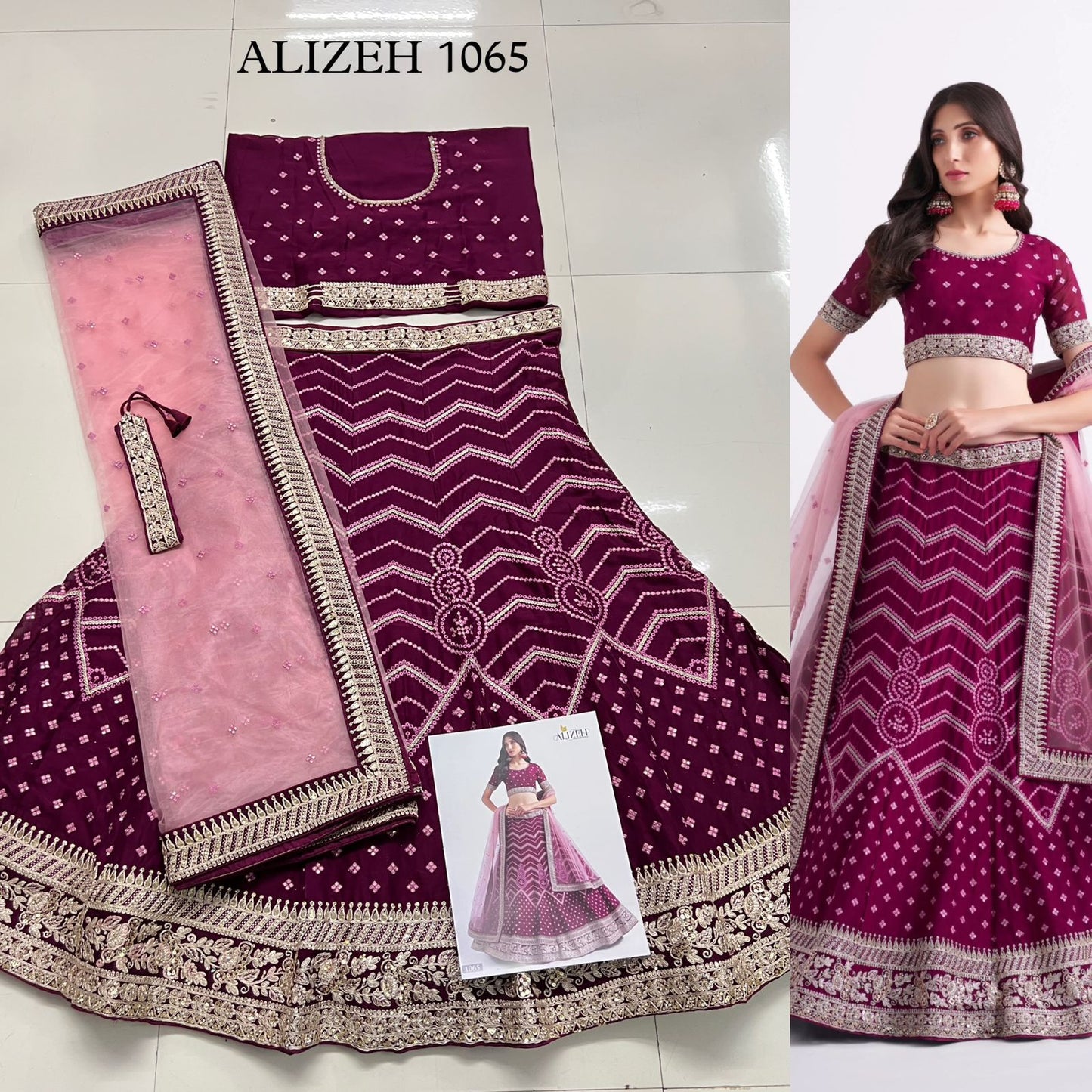 1065 Pink Alizeh Georgette Lehenga Choli