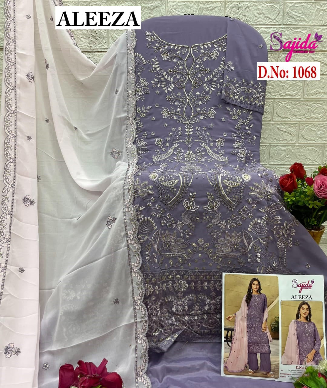 1068 Aleeza Vol-1 Sajida Georgette Pakistani Salwar Suits