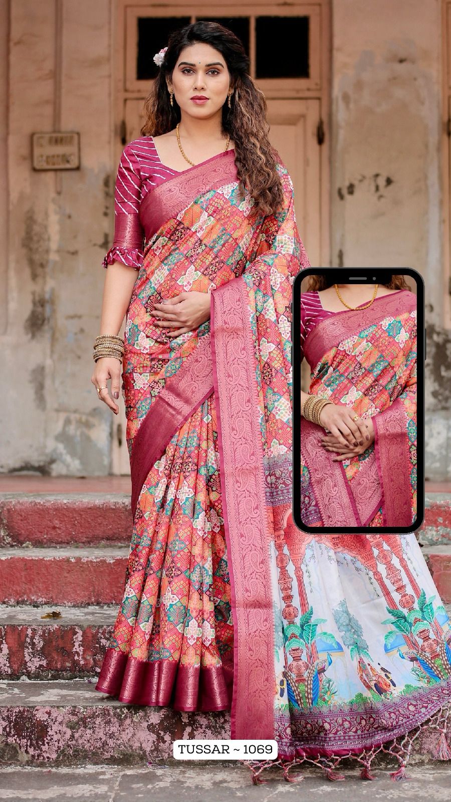 1069 Almaari Tussar Silk Sarees