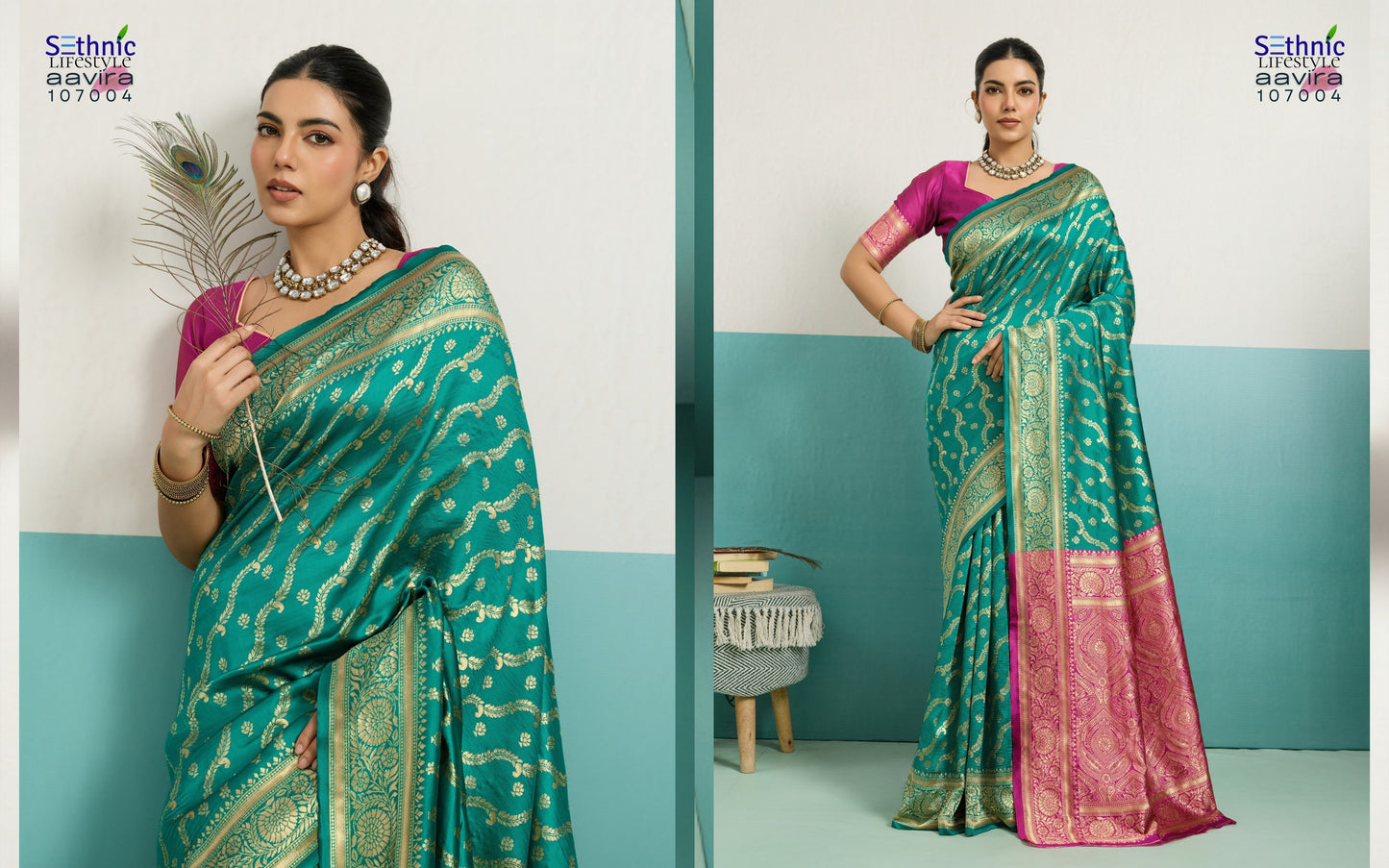 107004 Aavira Sethnic Banarasi Silk Sarees