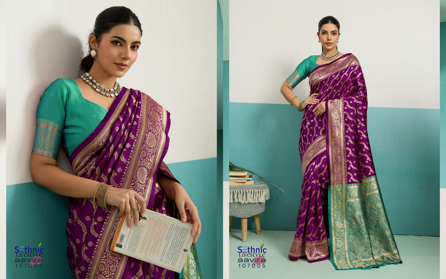 107005 Aavira Sethnic Banarasi Silk Sarees