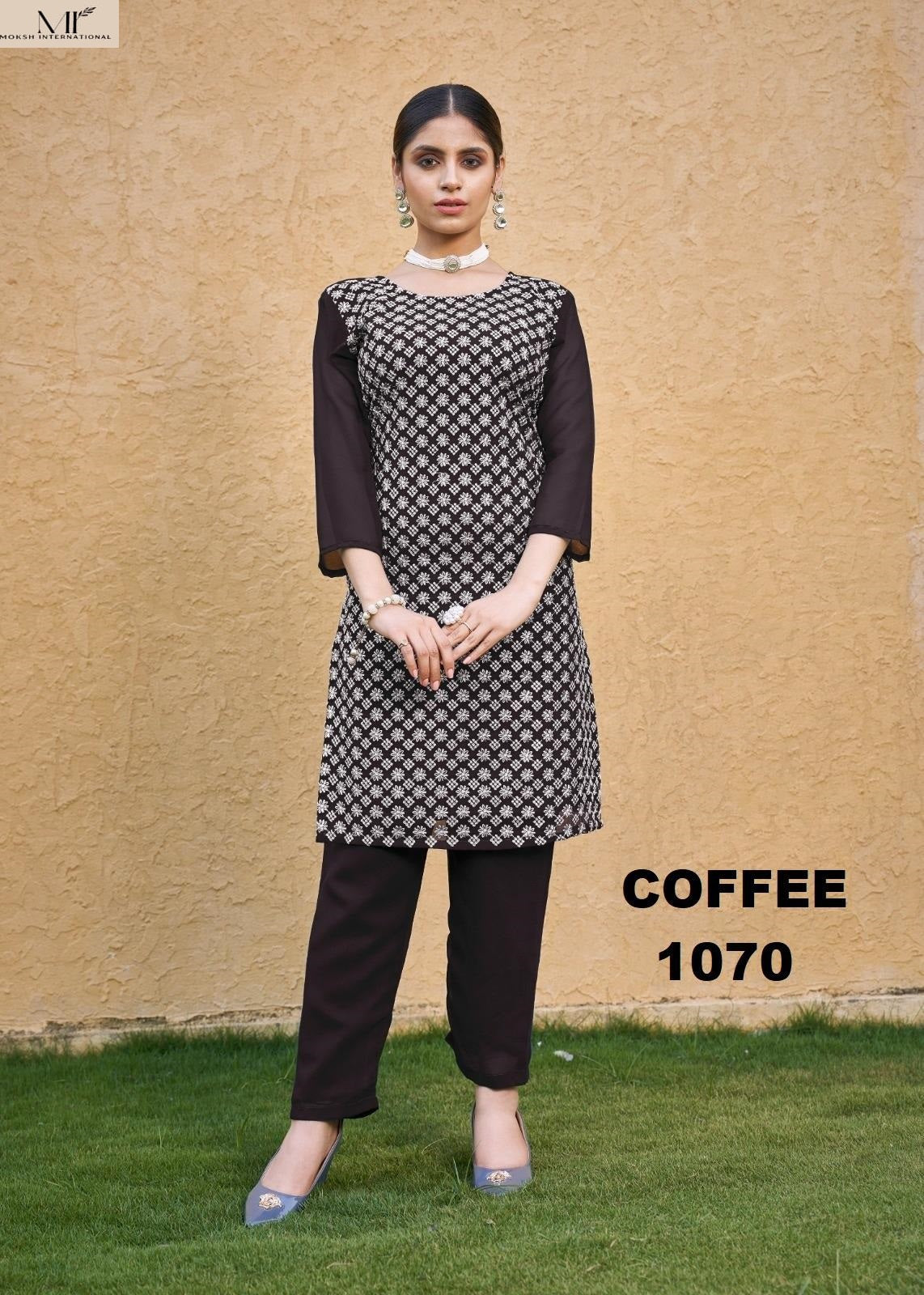 1070 Roohi Vol 1 Moksh Fox Georgette Kurti Pant Set