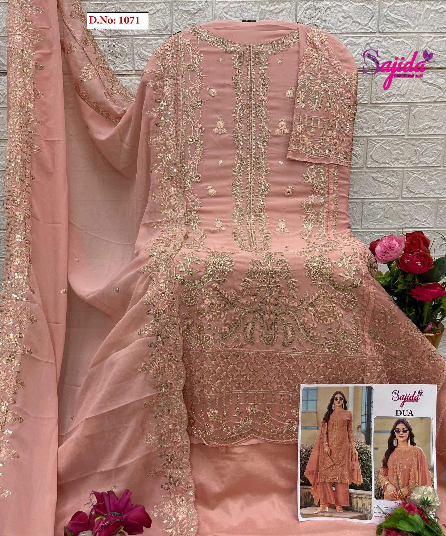 1071 Dua Sajida Georgette Pakistani Salwar Suits