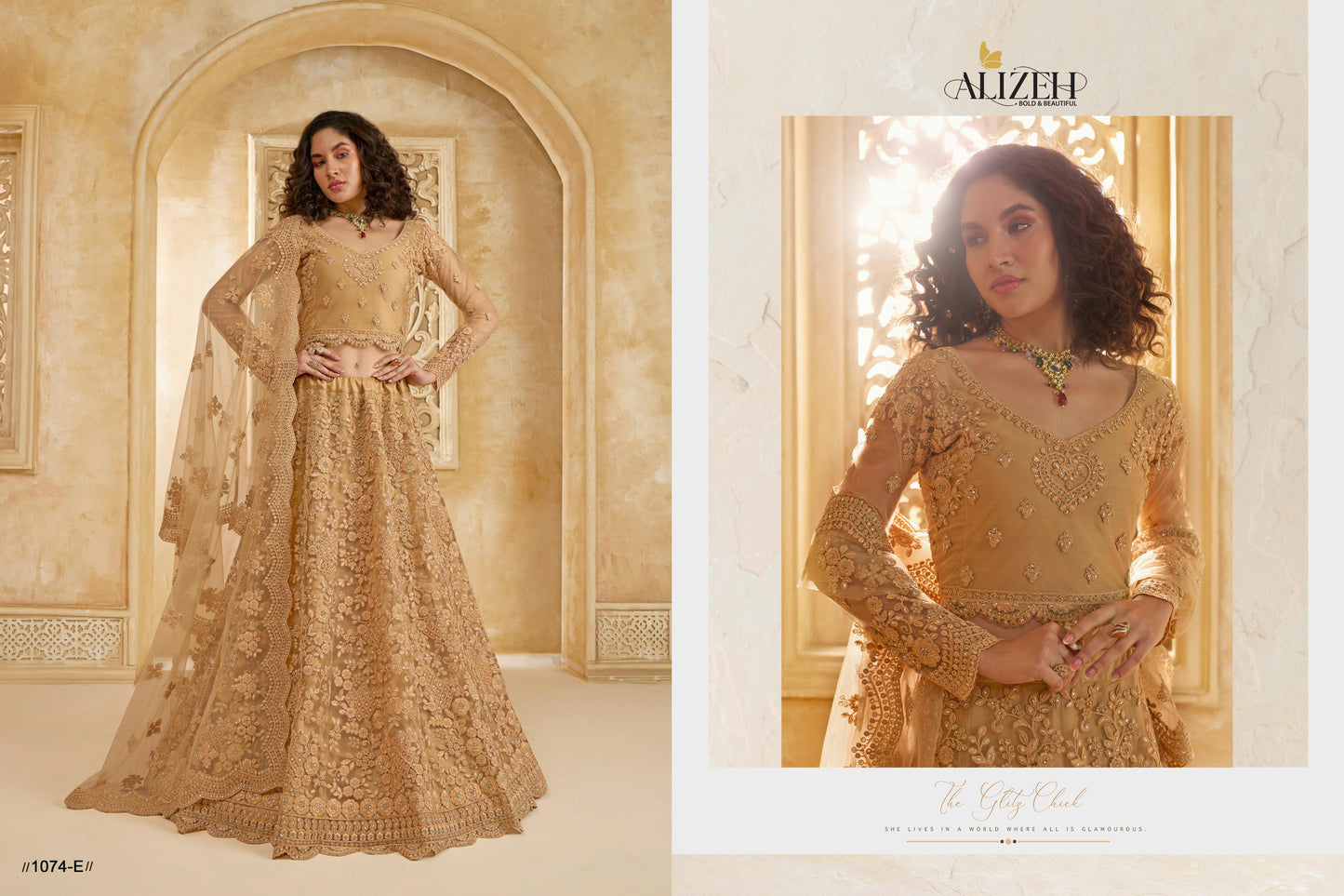 1074E The White Bride Vol 2 Alizeh Net Silk Lehenga Choli