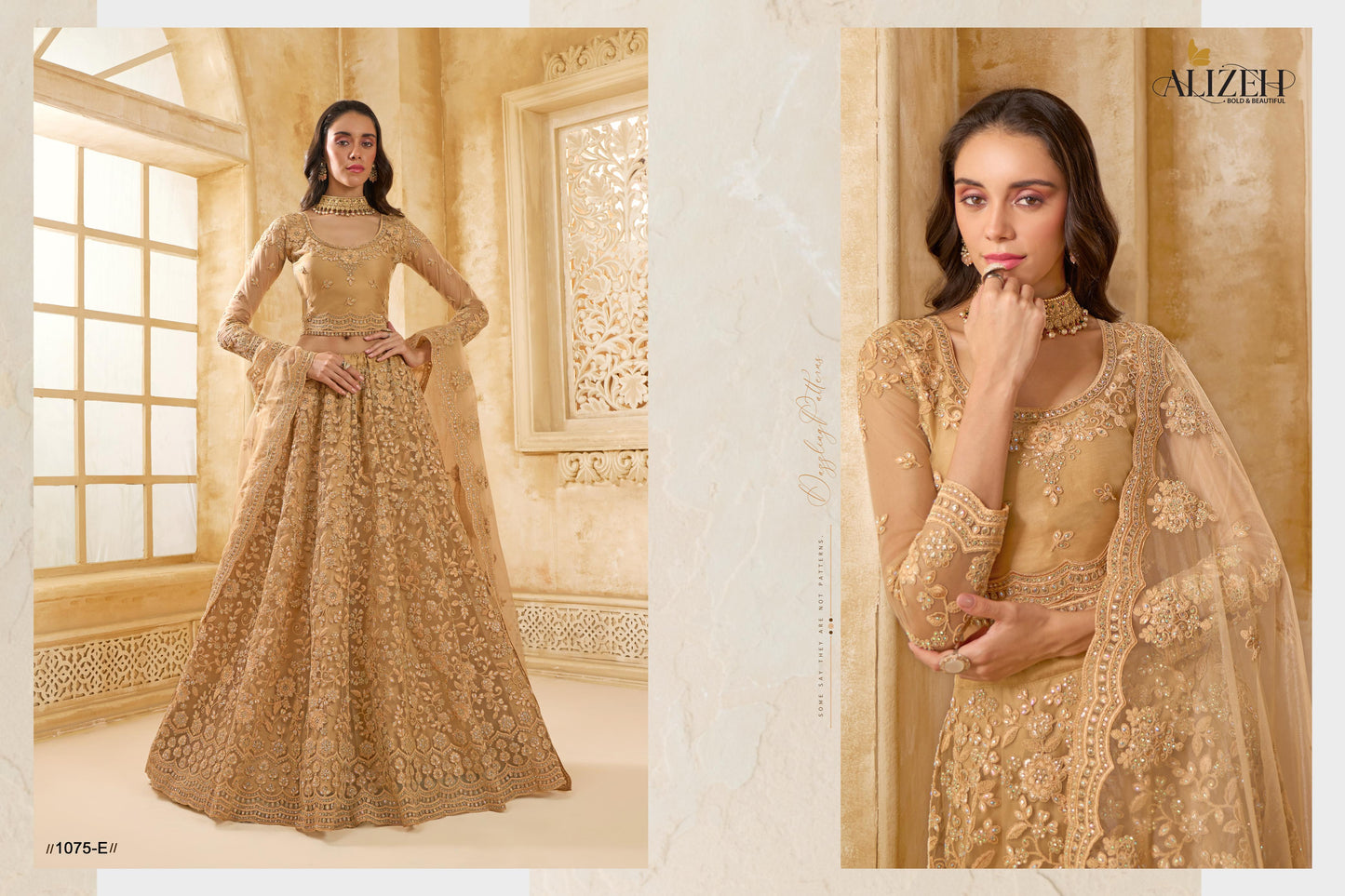 1074E The White Bride Vol 2 Alizeh Net Silk Lehenga Choli