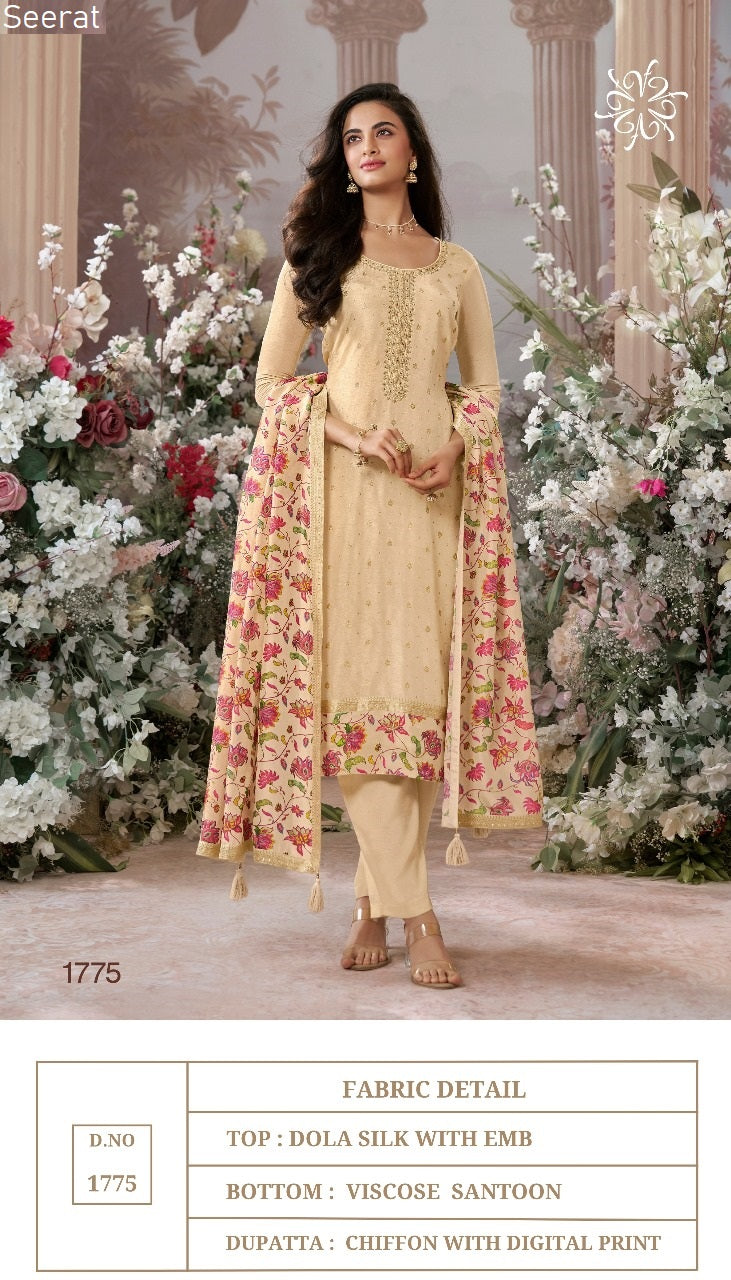 1075 Seerat Dola Silk Readymade Suits