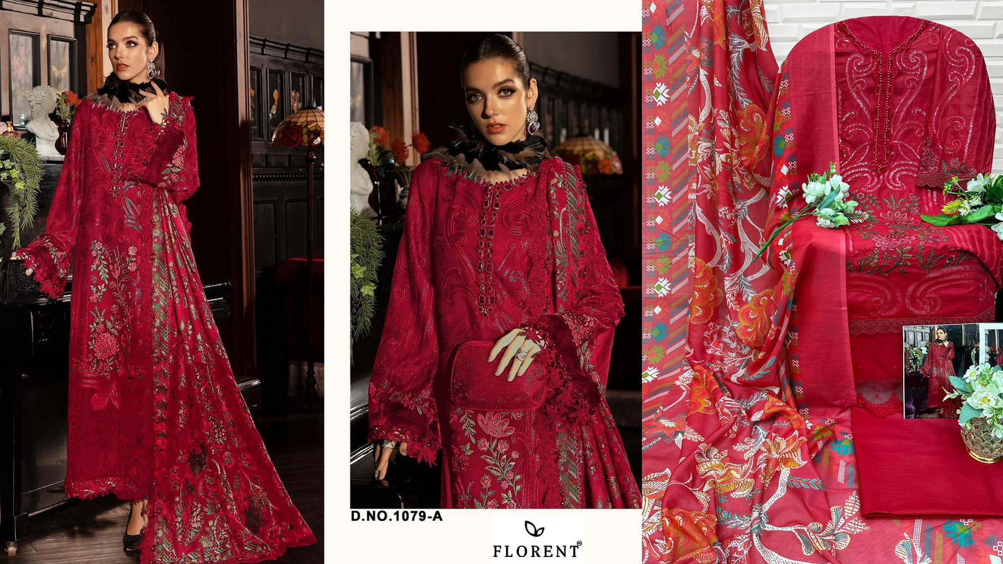 1079-A Florent Cambric Cotton Pakistani Salwar Suits
