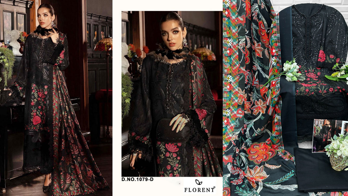 1079-D Florent Cambric Cotton Pakistani Salwar Suits