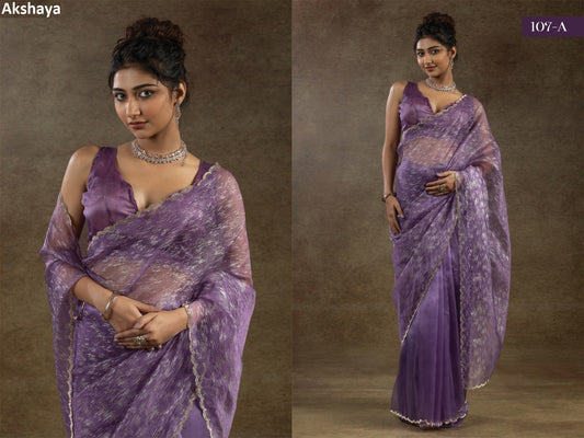107A Akshaya Pure Organza Sarees