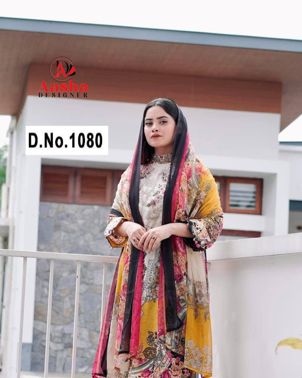 1080 Aasha Designer Pure Cotton Pakistani Patch Suits