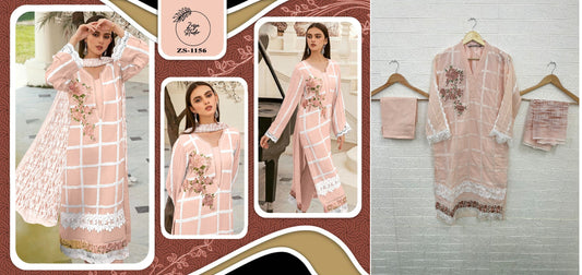 1156Peach Zoya Studio Pakistani Readymade Suits