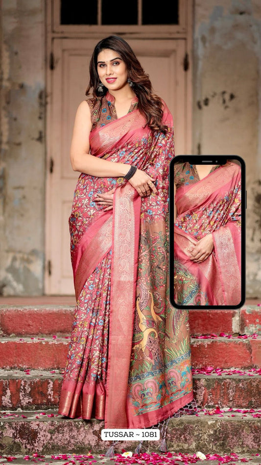 1081 Almaari Tussar Silk Sarees