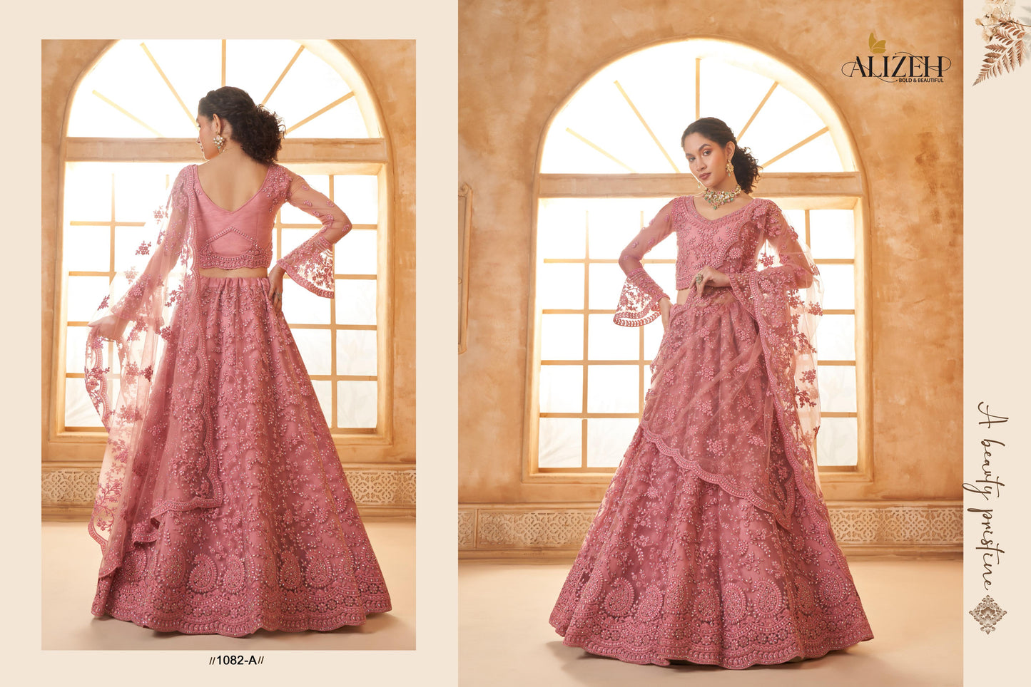 1082-A Alizeh Butterfly Net Lehenga Choli