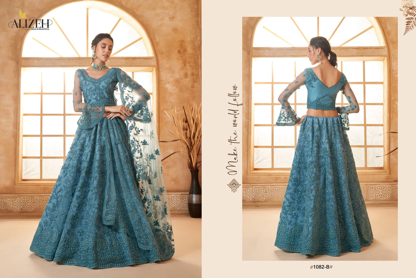 1082-B Alizeh Butterfly Net Lehenga Choli