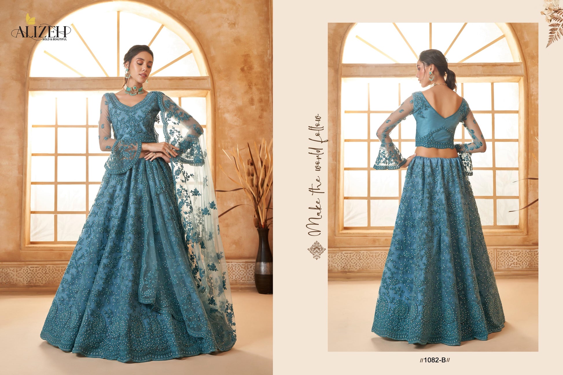 1082-B Alizeh Butterfly Net Lehenga Choli