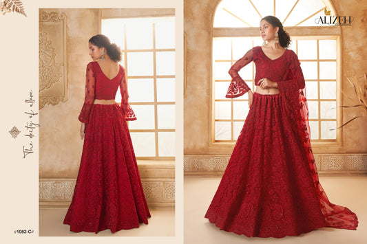 1082-C Alizeh Butterfly Net Lehenga Choli