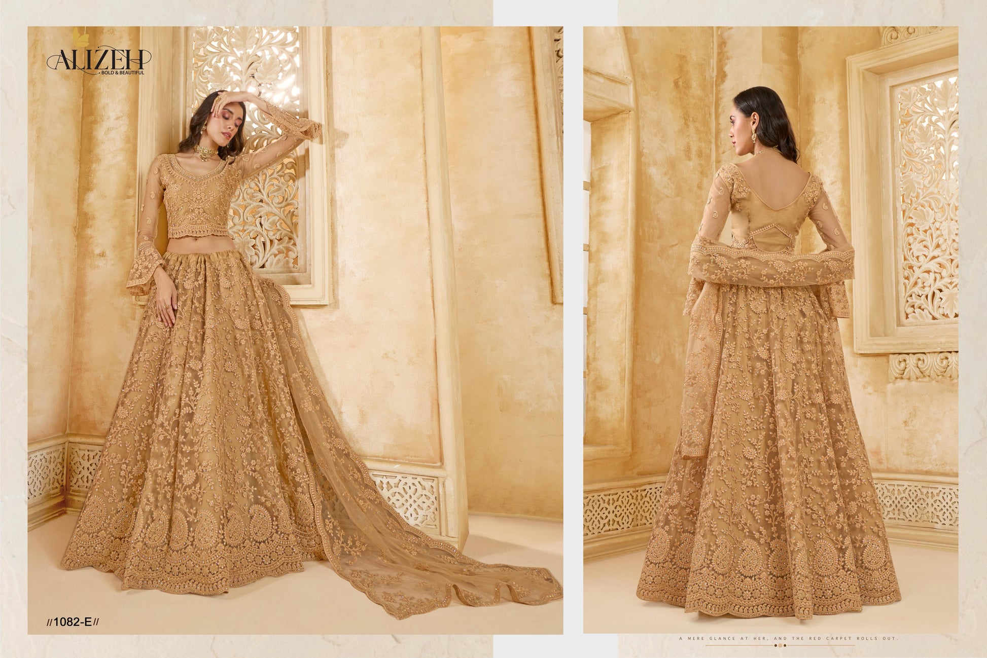 1082-E Alizeh Butterfly Net Lehenga Choli