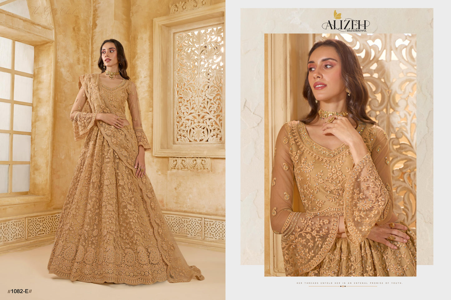 1082E The White Bride Vol 2 Alizeh Net Silk Lehenga Choli
