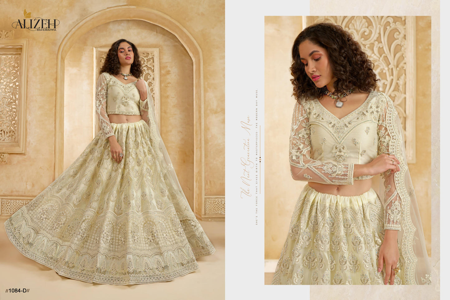 1084D The White Bride Vol 2 Alizeh Net Silk Lehenga Choli