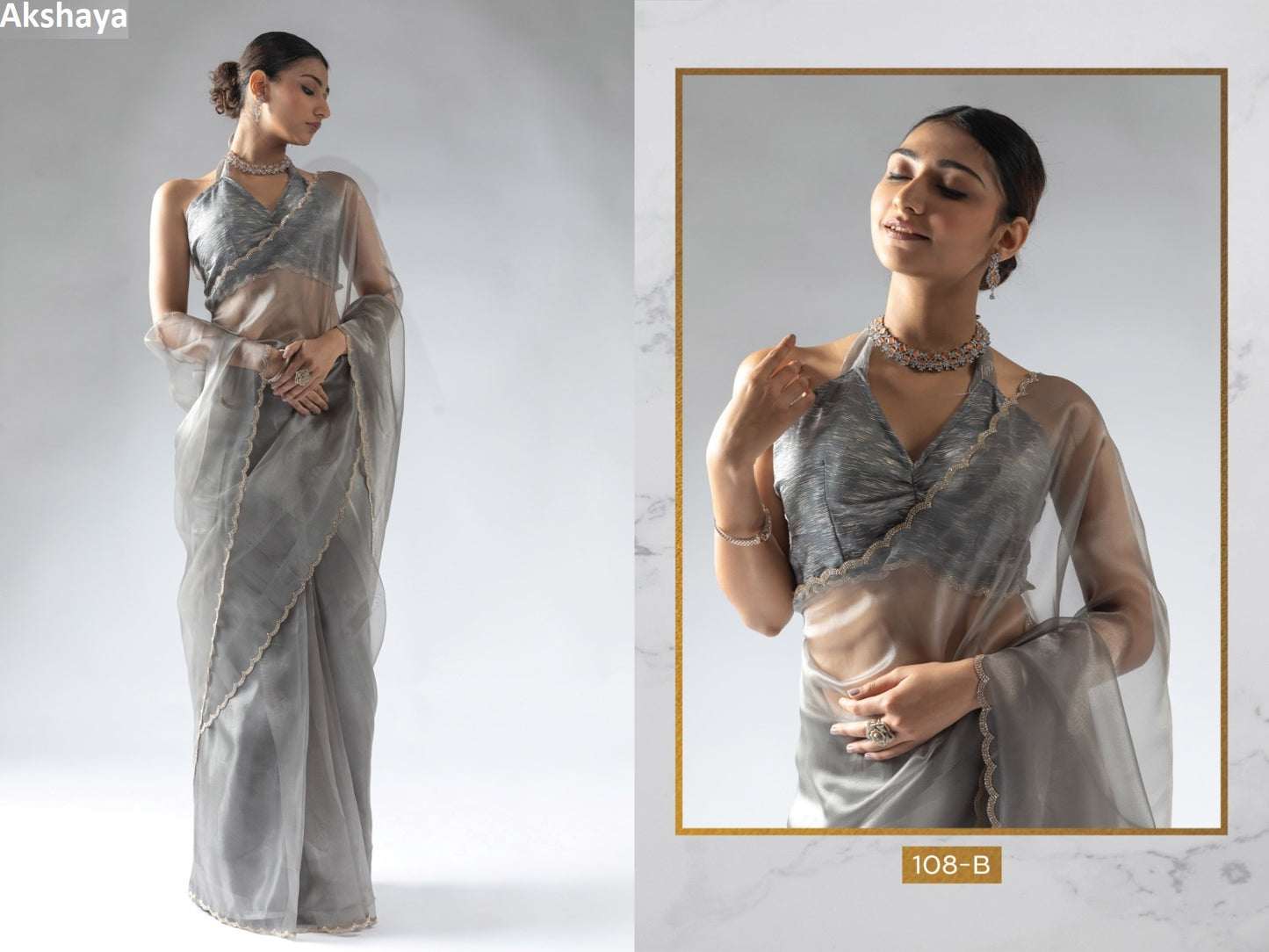 108B Akshaya Pure Organza Sarees