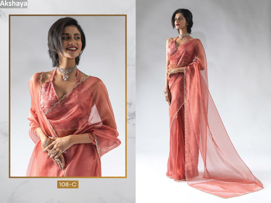 108C Akshaya Pure Organza Sarees