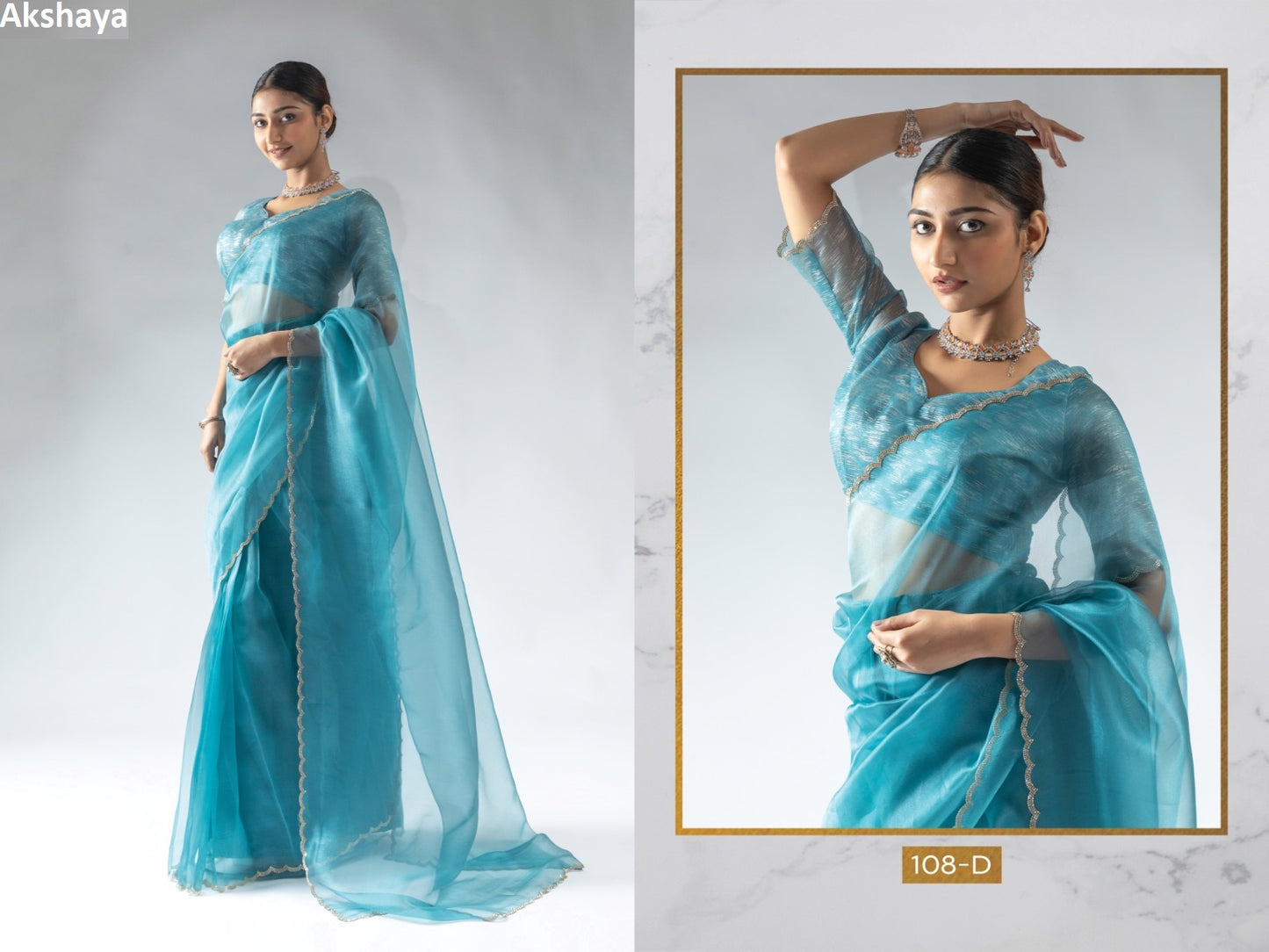 108D Akshaya Pure Organza Sarees