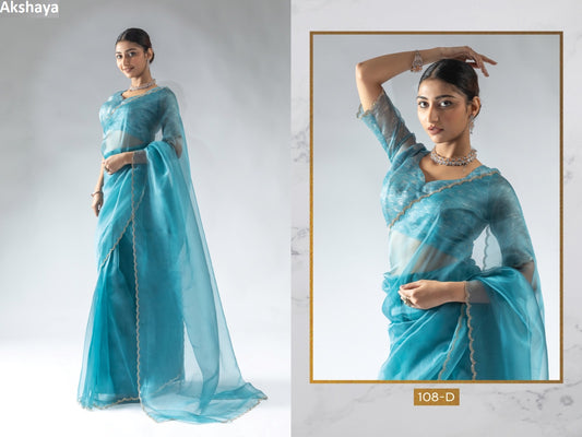 108D Akshaya Pure Organza Sarees