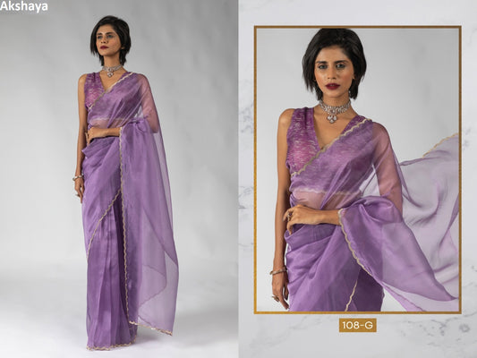 108G Akshaya Pure Organza Sarees
