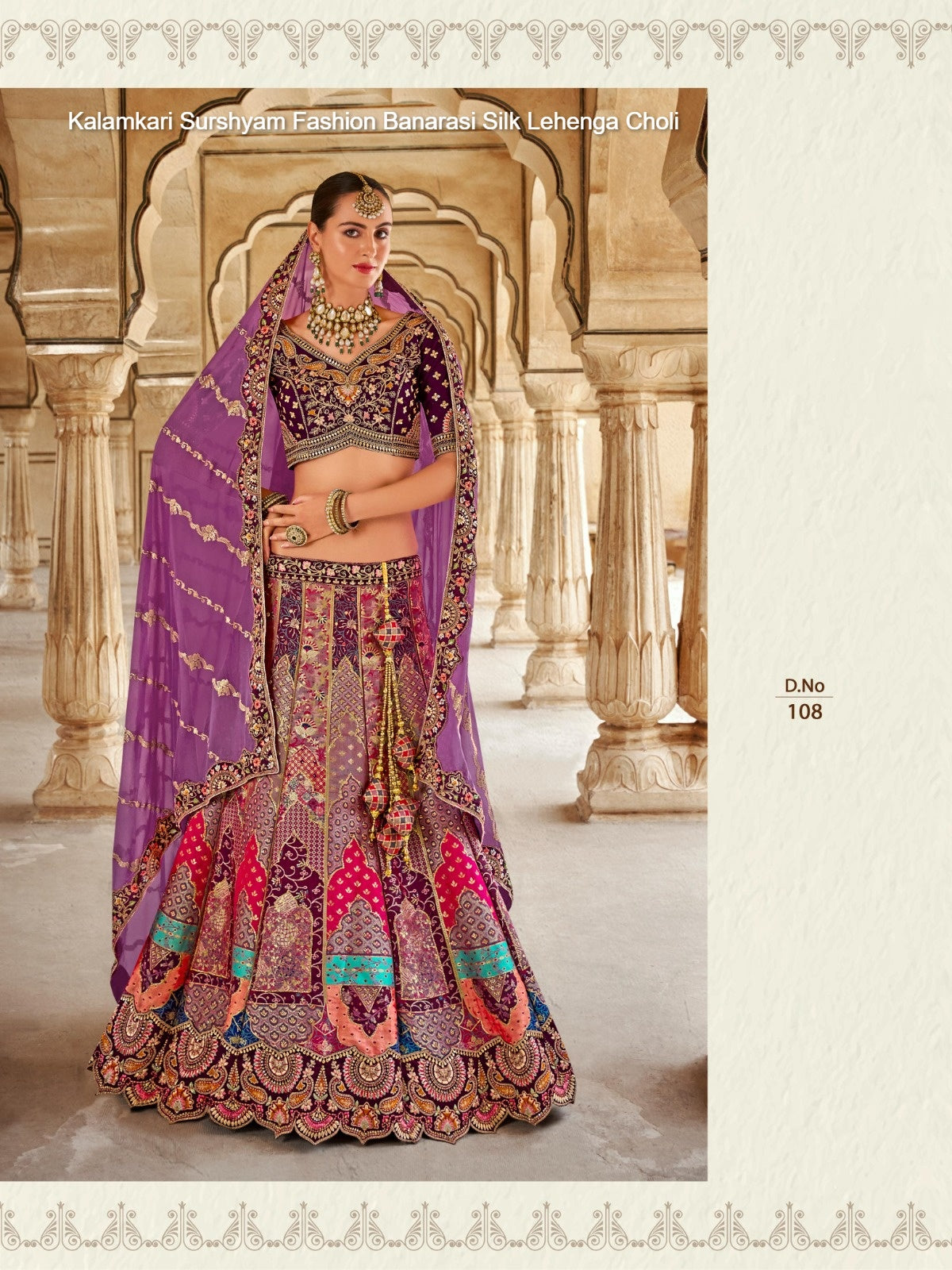 108 Kalamkari Surshyam Fashion Banarasi Silk Lehenga Choli