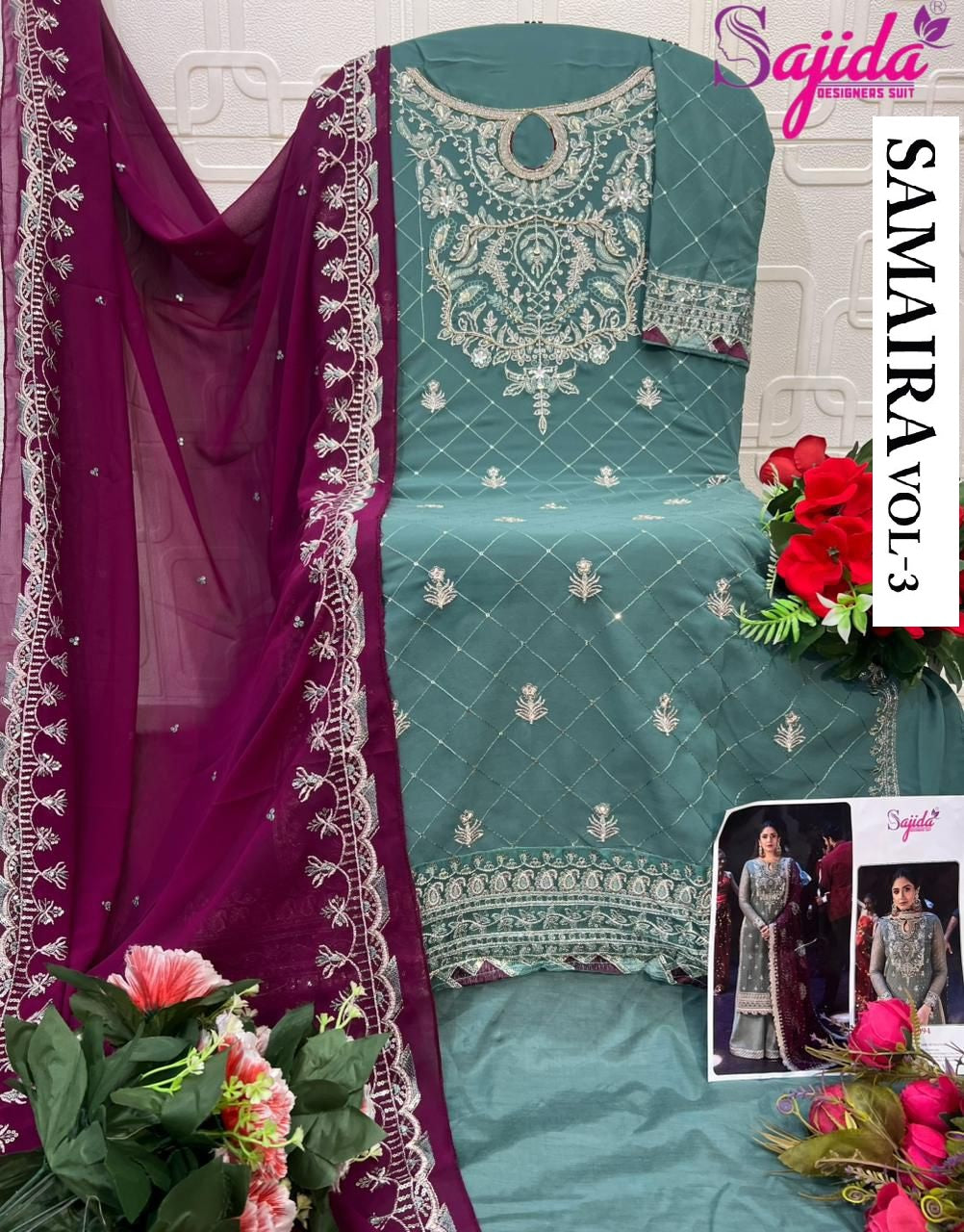 1094 Samaira Vol-3 Sajida Georgette Pakistani Salwar Suits
